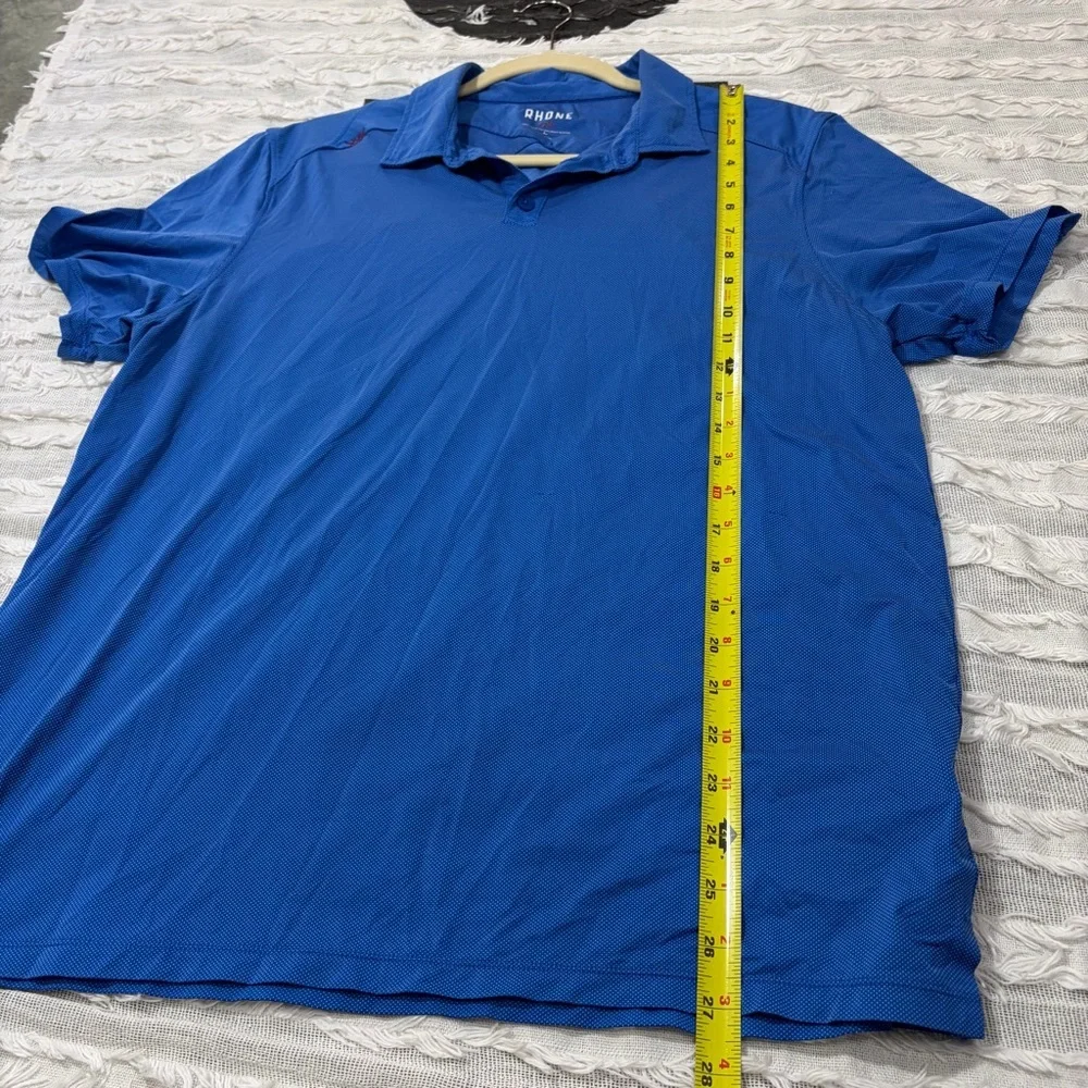 Rhone Polo Shirt Men's Blue Short Sleeve Sz L Golf Outdoor Casual Quiet Luxury - Picture 9 of 9